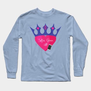 Selfie Queen Heart and Crown Long Sleeve T-Shirt